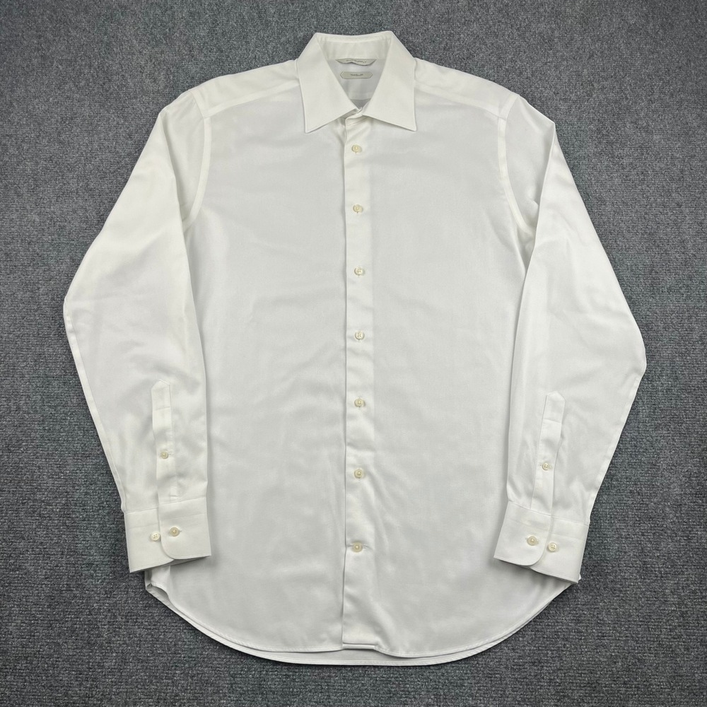 Suitsupply Traveller Dress Shirt Mens 16/41 Slim Fit White Textured Long Sleeve